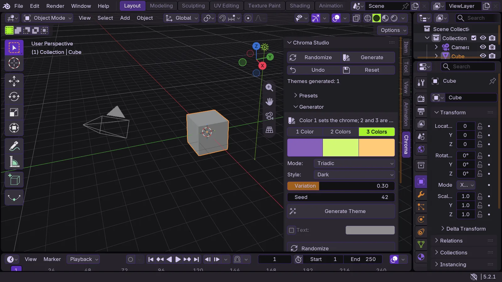 The generator with three input colours