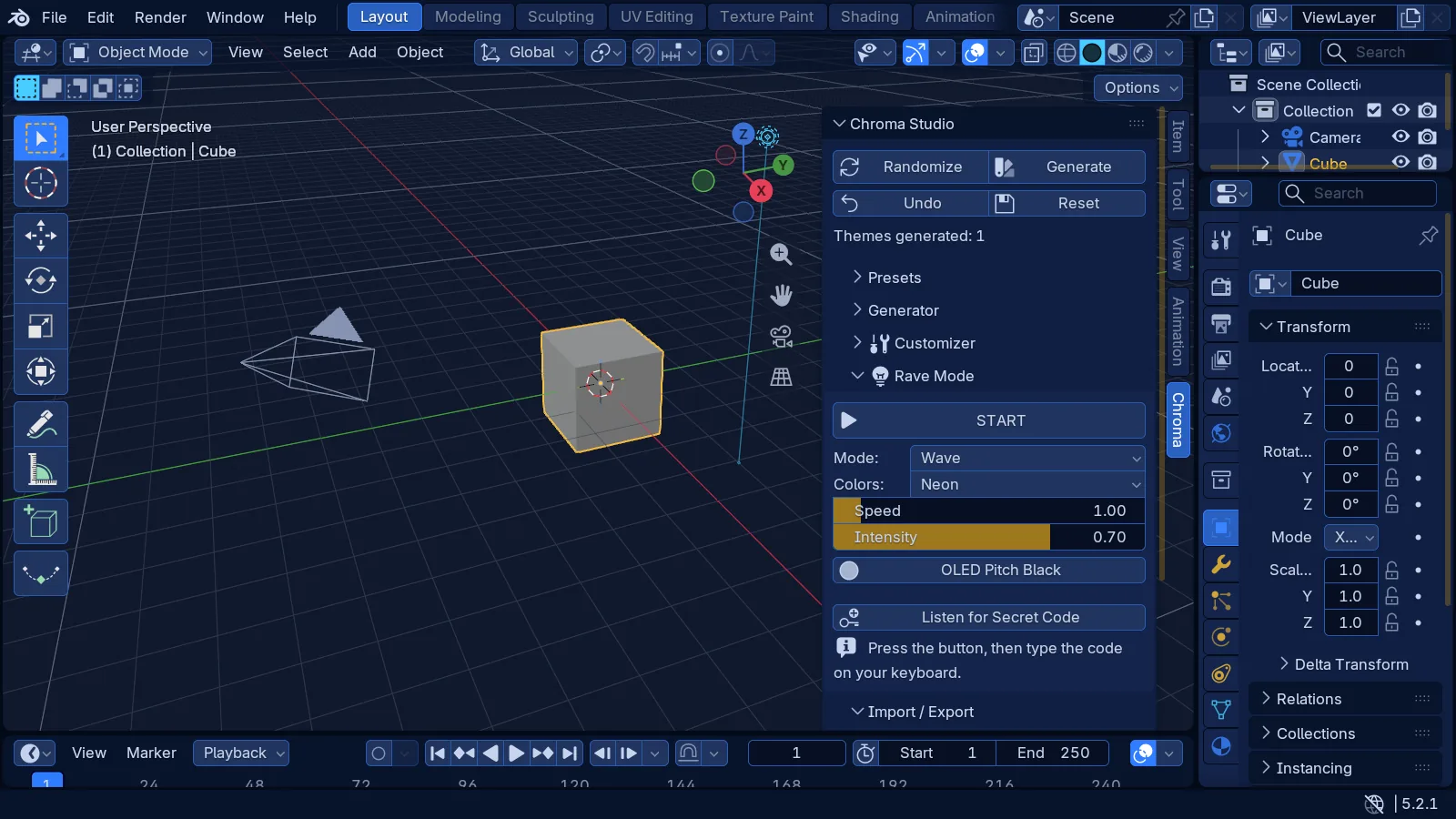 Rave mode controls